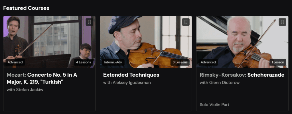 Tonebase for violin includes lessons on both technique and interpretation.
